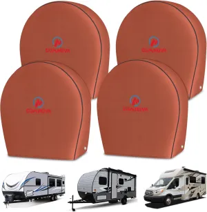 Comnova RV Tire Covers 4 Pack - Tough Tire Wheel Protector for Truck, Travel Trailer, SUV, Camper, Boat, Van, 600D Waterproof Rain Protector Tire Cover, Fits Tire Diameters 30-32 inch