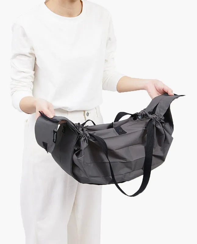 Compact L Pleated Bag: Charcoal