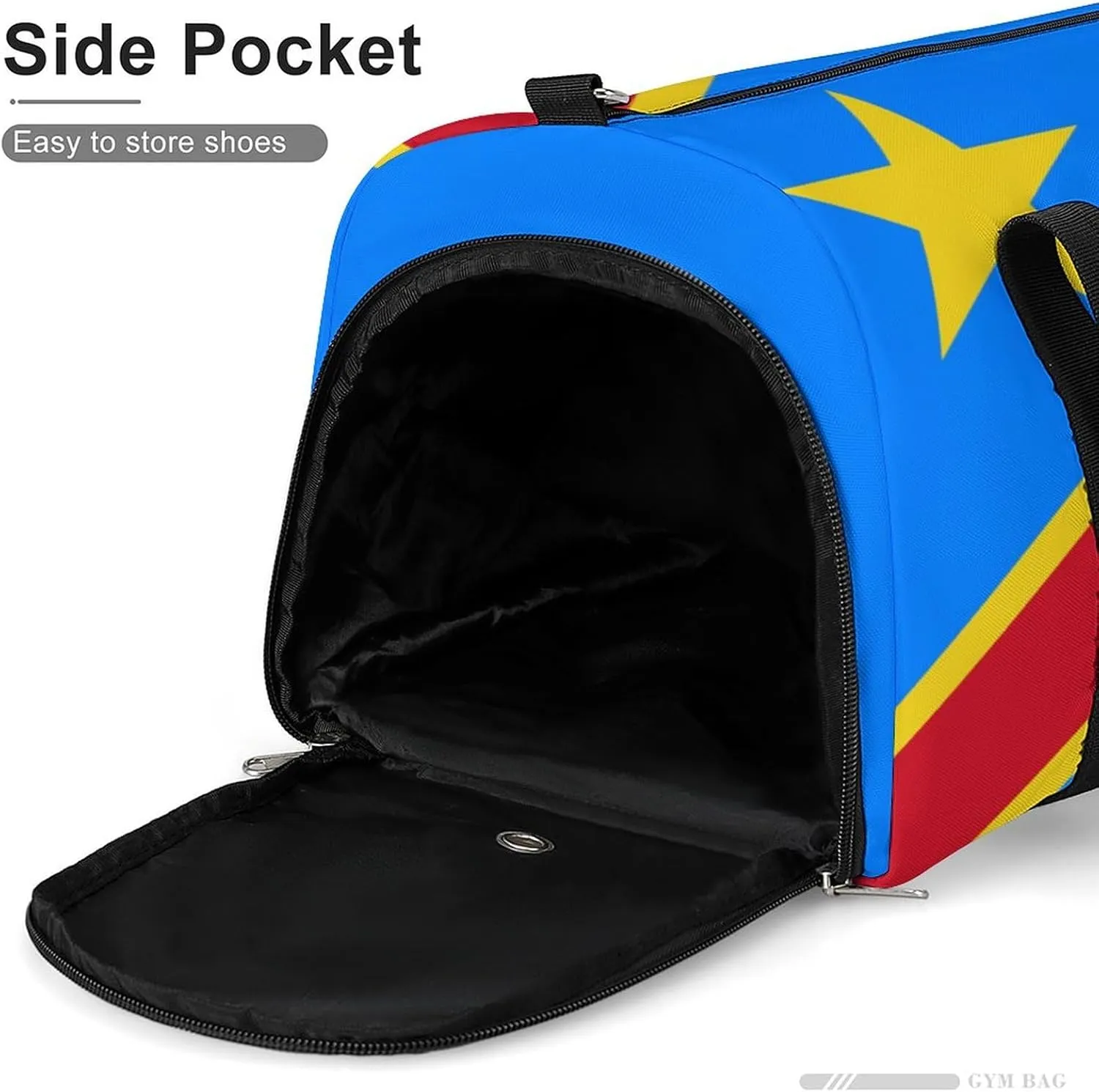 Congo Flag Gym Bag for Men Women with Shoe Compartment Waterproof Sports Travel