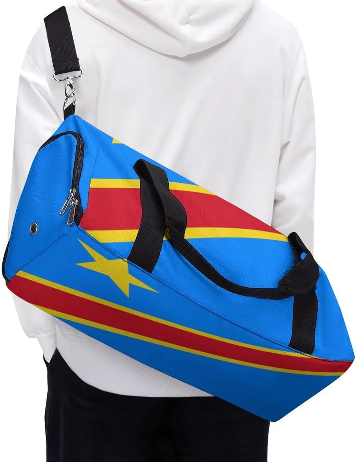 Congo Flag Gym Bag for Men Women with Shoe Compartment Waterproof Sports Travel