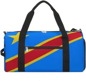 Congo Flag Gym Bag for Men Women with Shoe Compartment Waterproof Sports Travel