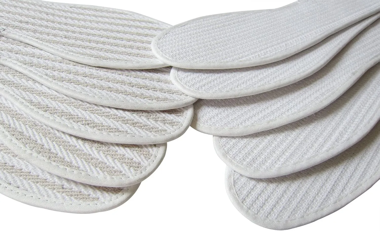 Cotton Linen Shoe Insoles for Men Thin Flat Shoe Inserts for Men Boot White Cloth Fabric Shoe Liner for Sweat Absorbing Comfortable Cotton Soles, 3 Pairs/Women 8.5/Men 6.5 M US