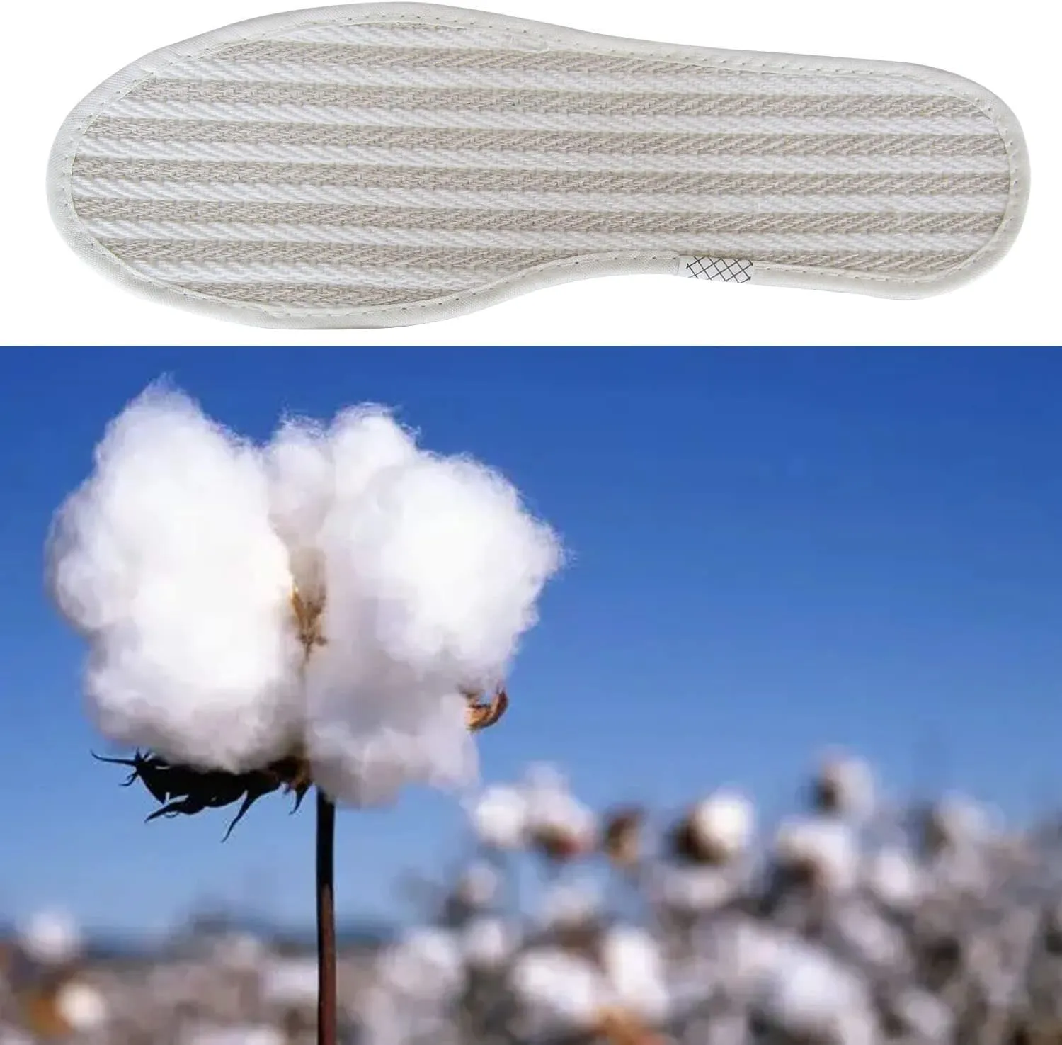 Cotton Linen Shoe Insoles for Men Thin Flat Shoe Inserts for Men Boot White Cloth Fabric Shoe Liner for Sweat Absorbing Comfortable Cotton Soles, 3 Pairs/Women 8.5/Men 6.5 M US