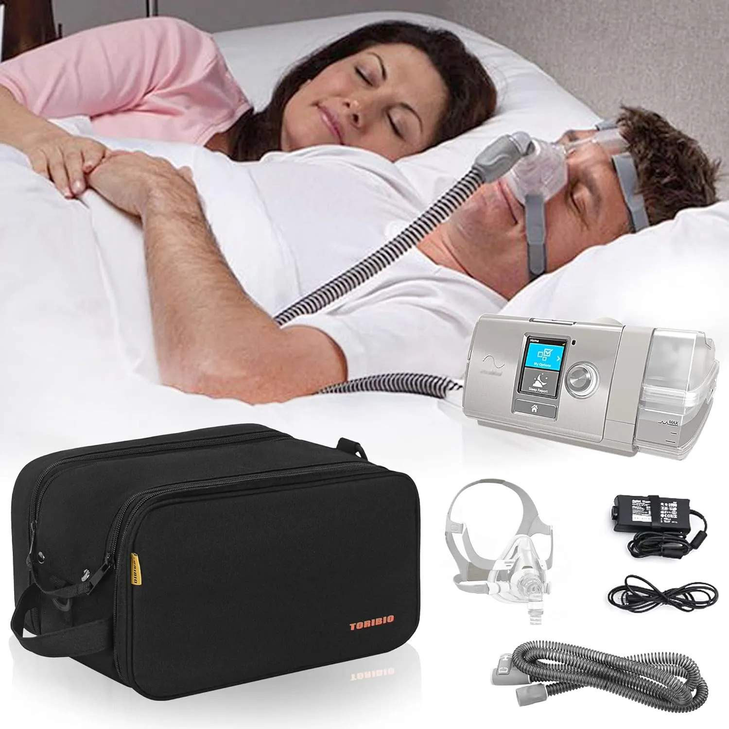 CPAP Travel Bag Compatible with ResMed AirSense 11, AirSense 10 Machine and Accessories,Portable Carrying Storage Case Compatible with AirSense 10 elite, AirStart 10,Philips Dreamstation 12"x 8.7"x 7"