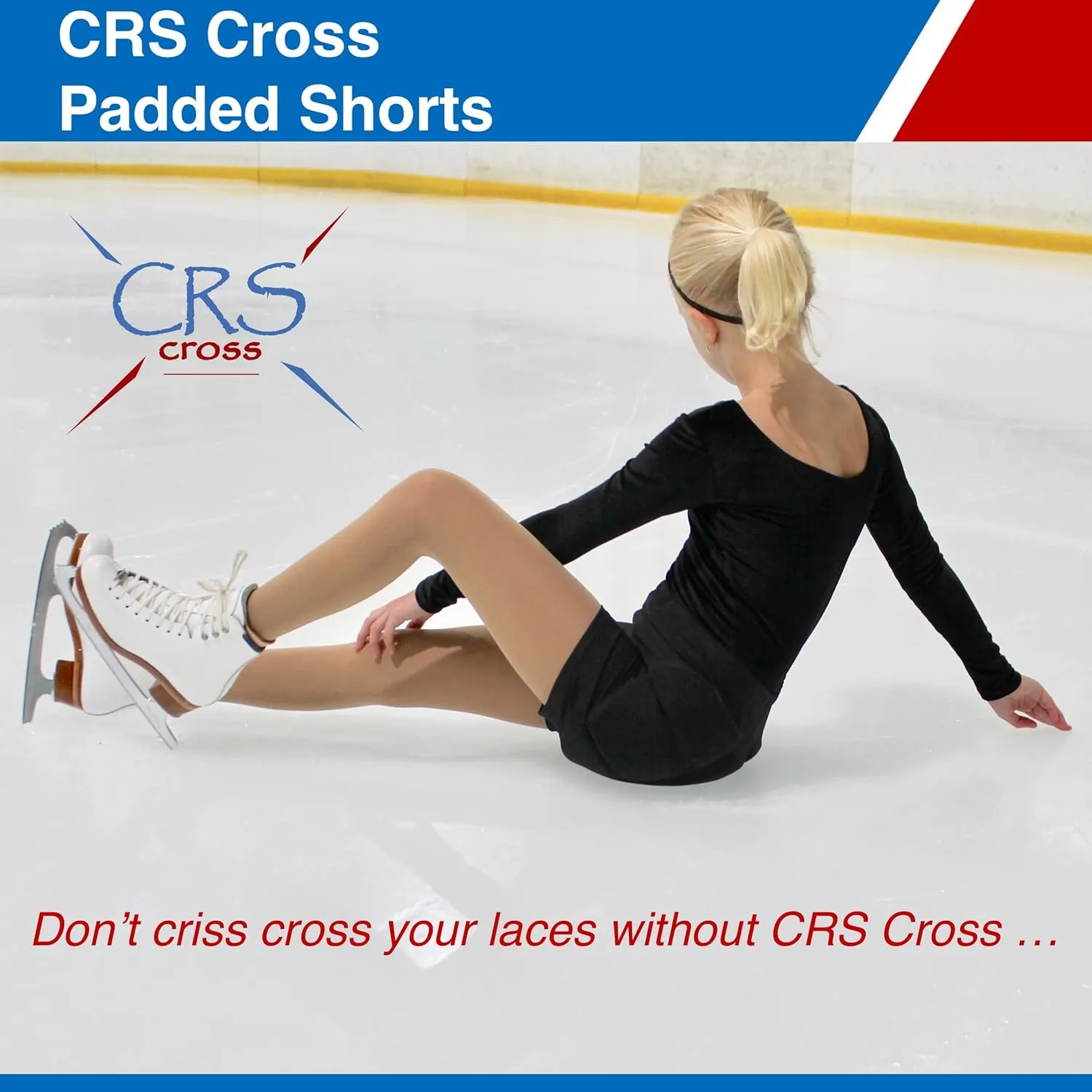 CRS Cross Padded Figure Skating Shorts. Crash Pad Pants for Roller, Inline, Ice Skating, Snowboarding, and Skiing. Fall Impact Protection for Butt, HIPS, and Tailbone