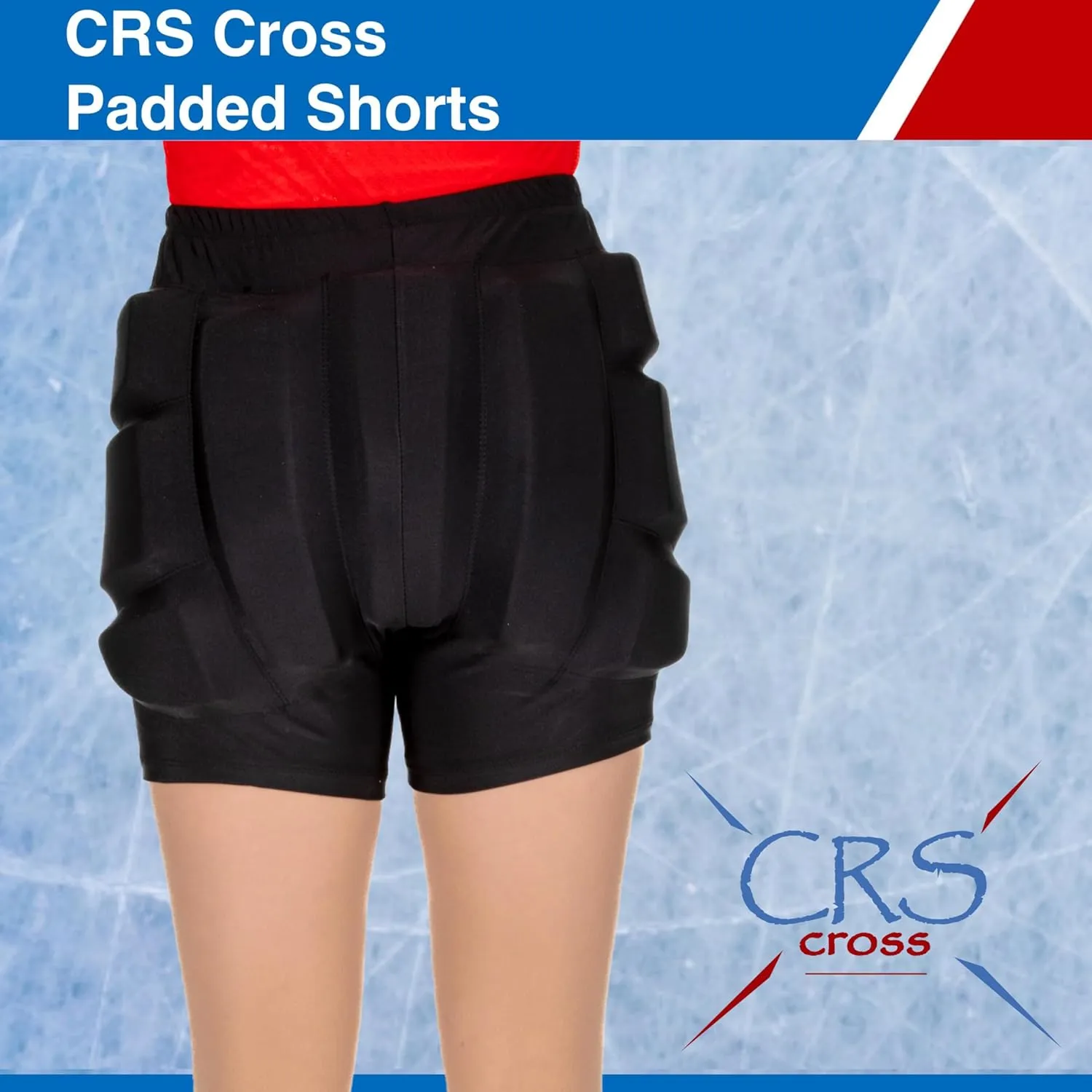 CRS Cross Padded Figure Skating Shorts. Crash Pad Pants for Roller, Inline, Ice Skating, Snowboarding, and Skiing. Fall Impact Protection for Butt, HIPS, and Tailbone