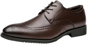 CSCDD Men's Breathable Printed Waxed Lace-up Leather Shoes Low-top Soft Sole Non-Slip Comfortable Suitable for Daily Commuting Business Parties Weddings