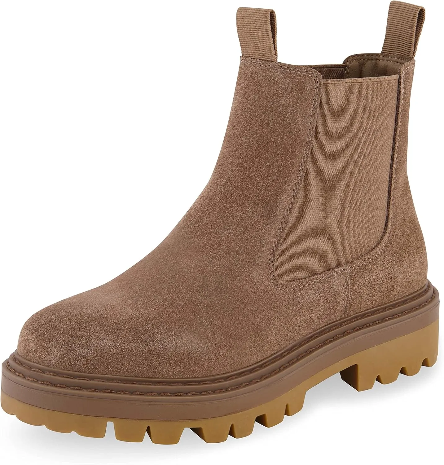CUSHIONAIRE Women's Derby Genuine Suede Chelsea boot  Memory Foam, Wide Widths Available