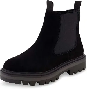 CUSHIONAIRE Women's Derby Genuine Suede Chelsea boot  Memory Foam, Wide Widths Available