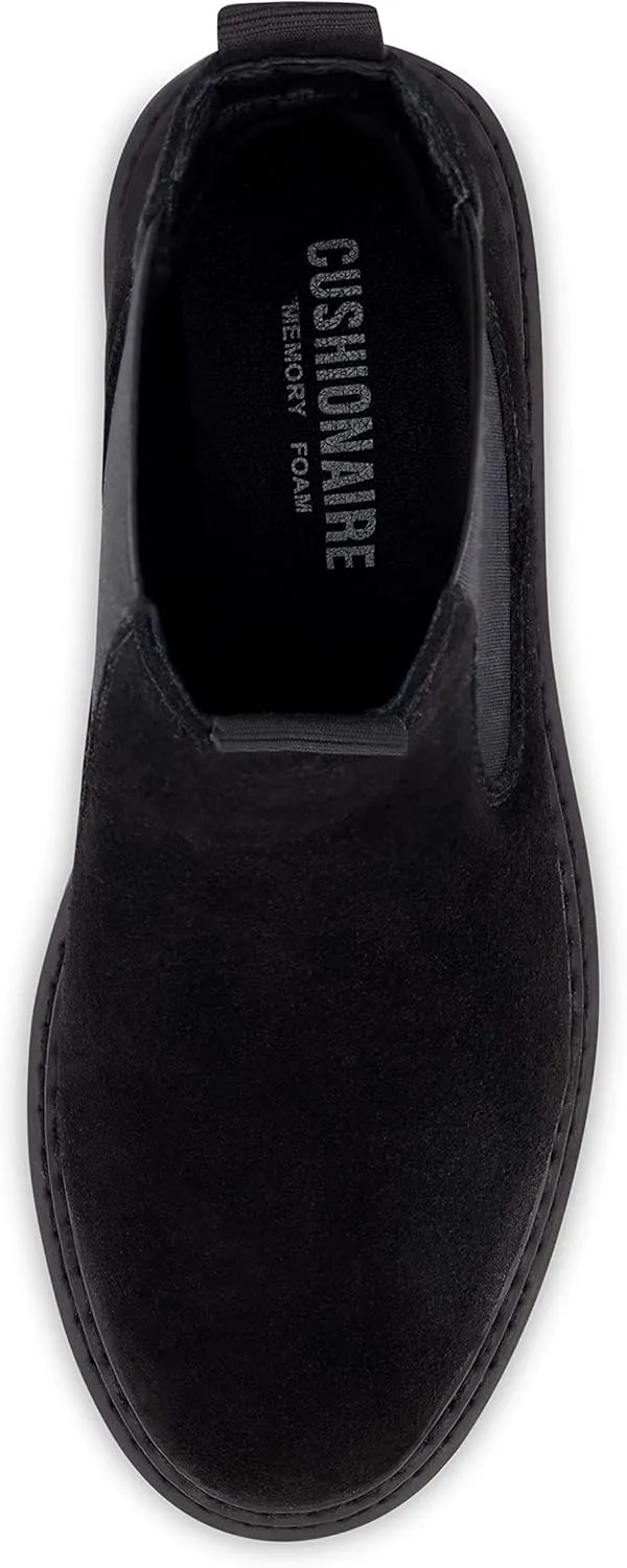 CUSHIONAIRE Women's Derby Genuine Suede Chelsea boot  Memory Foam, Wide Widths Available