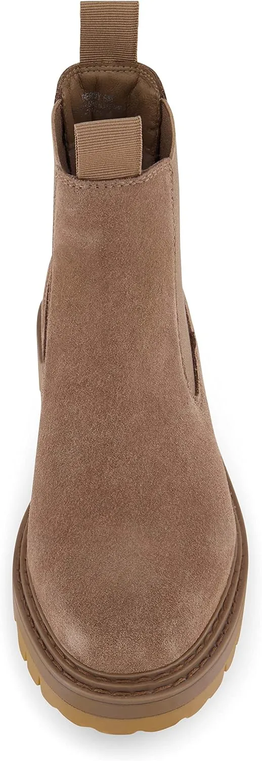 CUSHIONAIRE Women's Derby Genuine Suede Chelsea boot  Memory Foam, Wide Widths Available