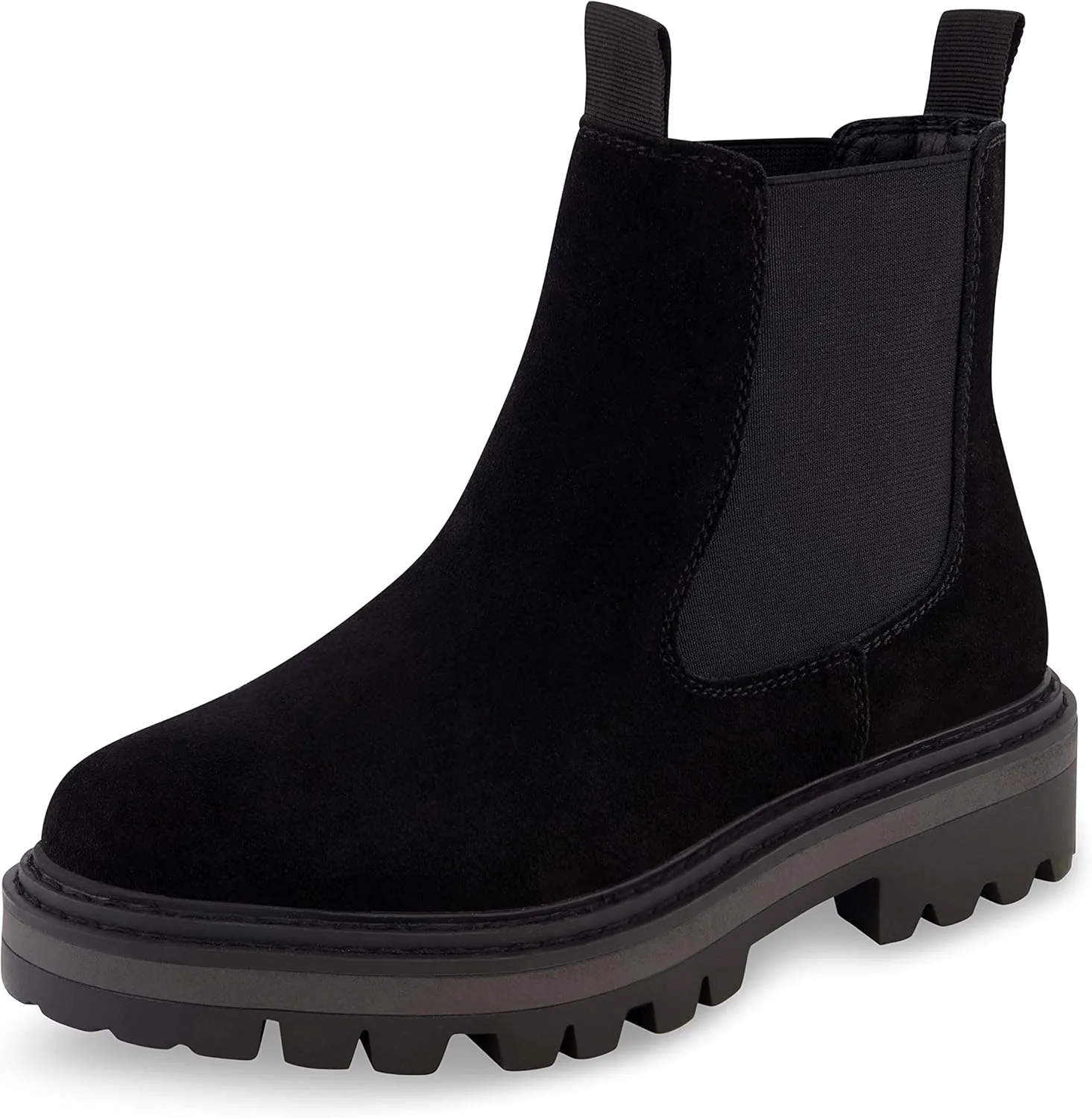 CUSHIONAIRE Women's Derby Genuine Suede Chelsea boot  Memory Foam, Wide Widths Available