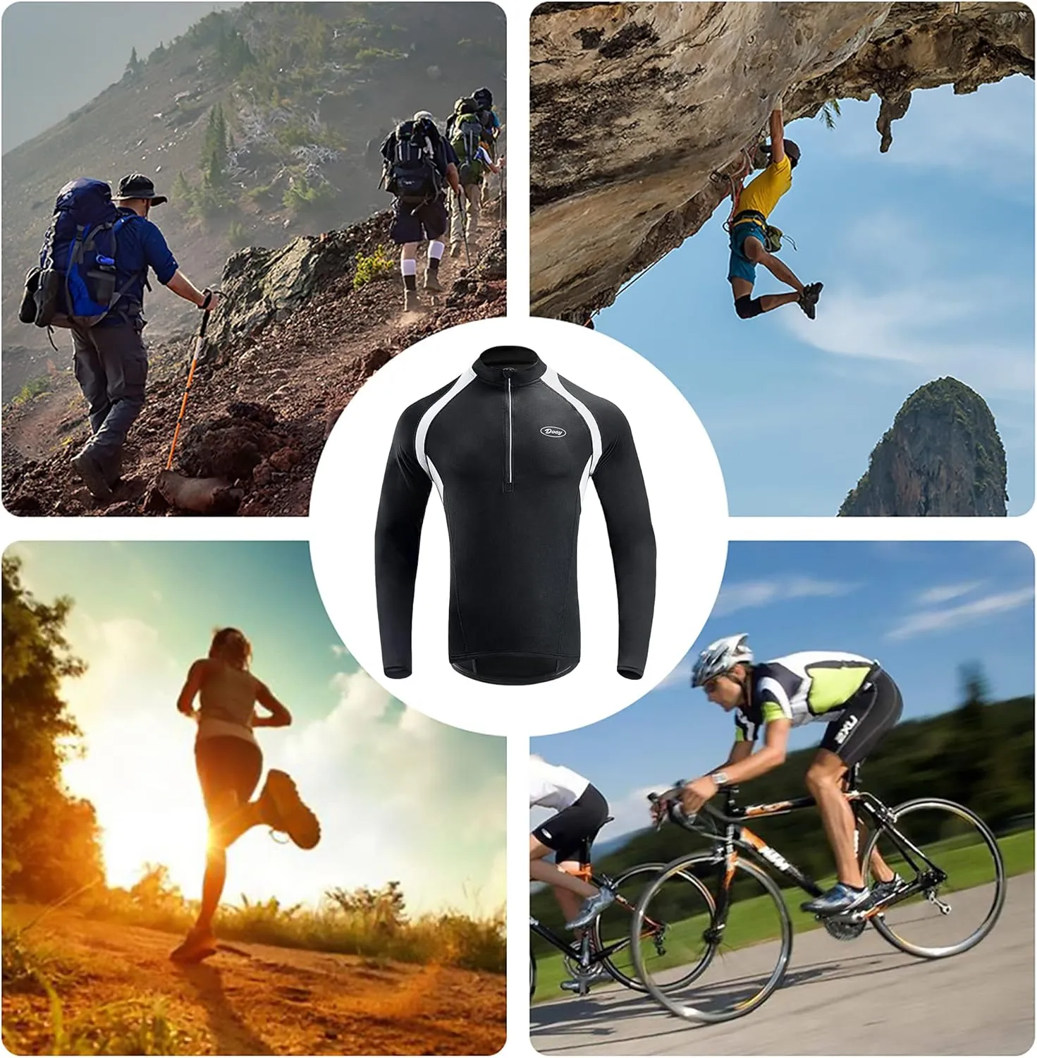 Cycling Bike Jersey for Men Short and Long Sleeve Bike Bicycle Shirts Biking Clothing Breathable Quick-Dry Shirt with Pockets