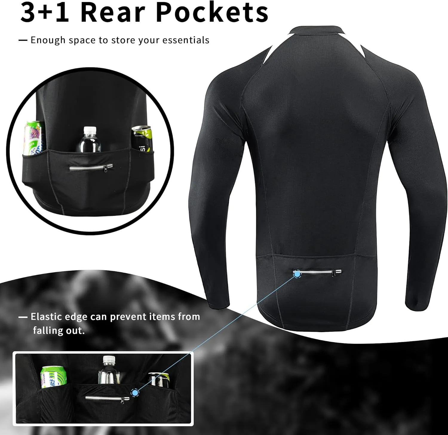 Cycling Bike Jersey for Men Short and Long Sleeve Bike Bicycle Shirts Biking Clothing Breathable Quick-Dry Shirt with Pockets
