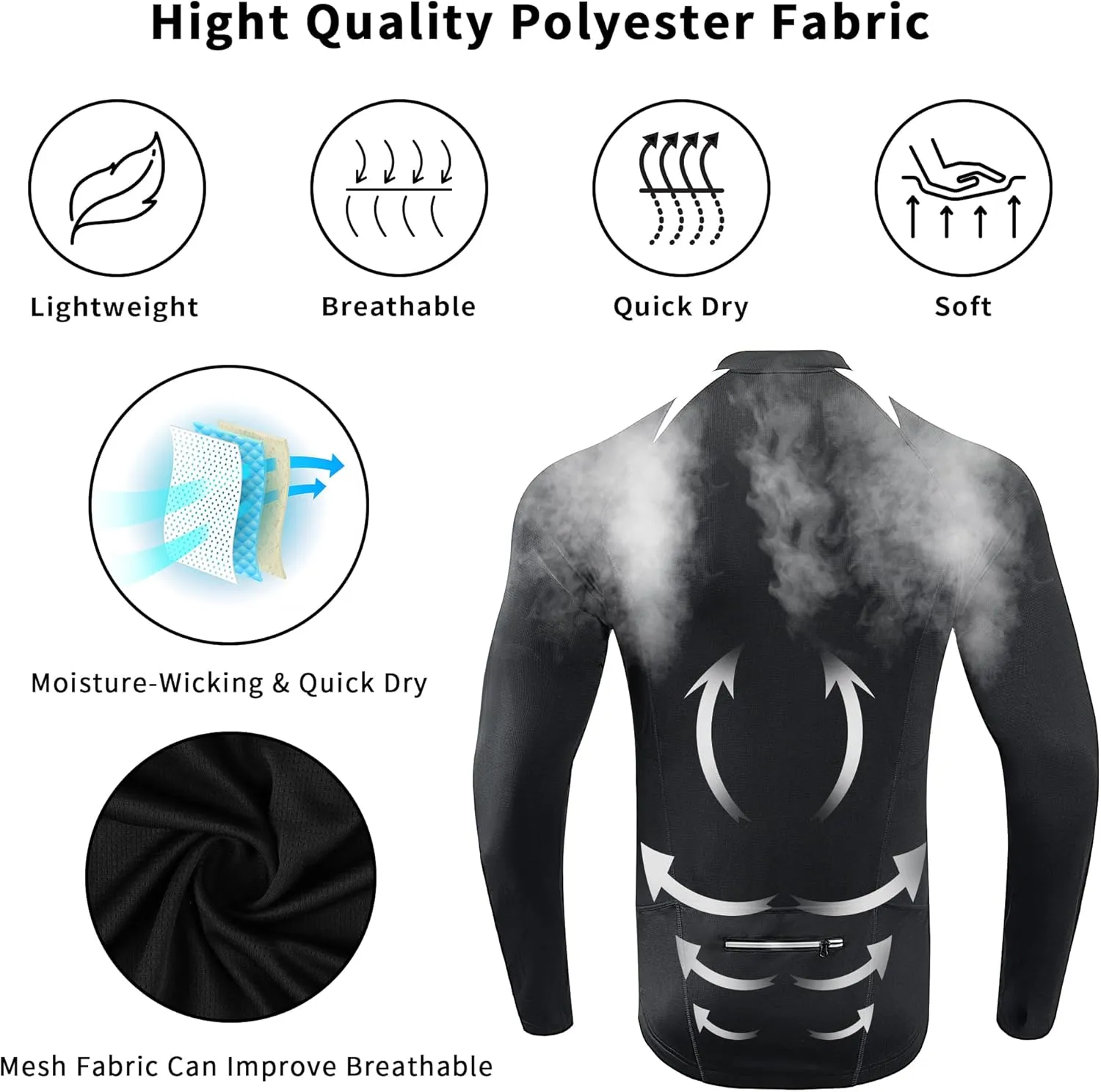 Cycling Bike Jersey for Men Short and Long Sleeve Bike Bicycle Shirts Biking Clothing Breathable Quick-Dry Shirt with Pockets