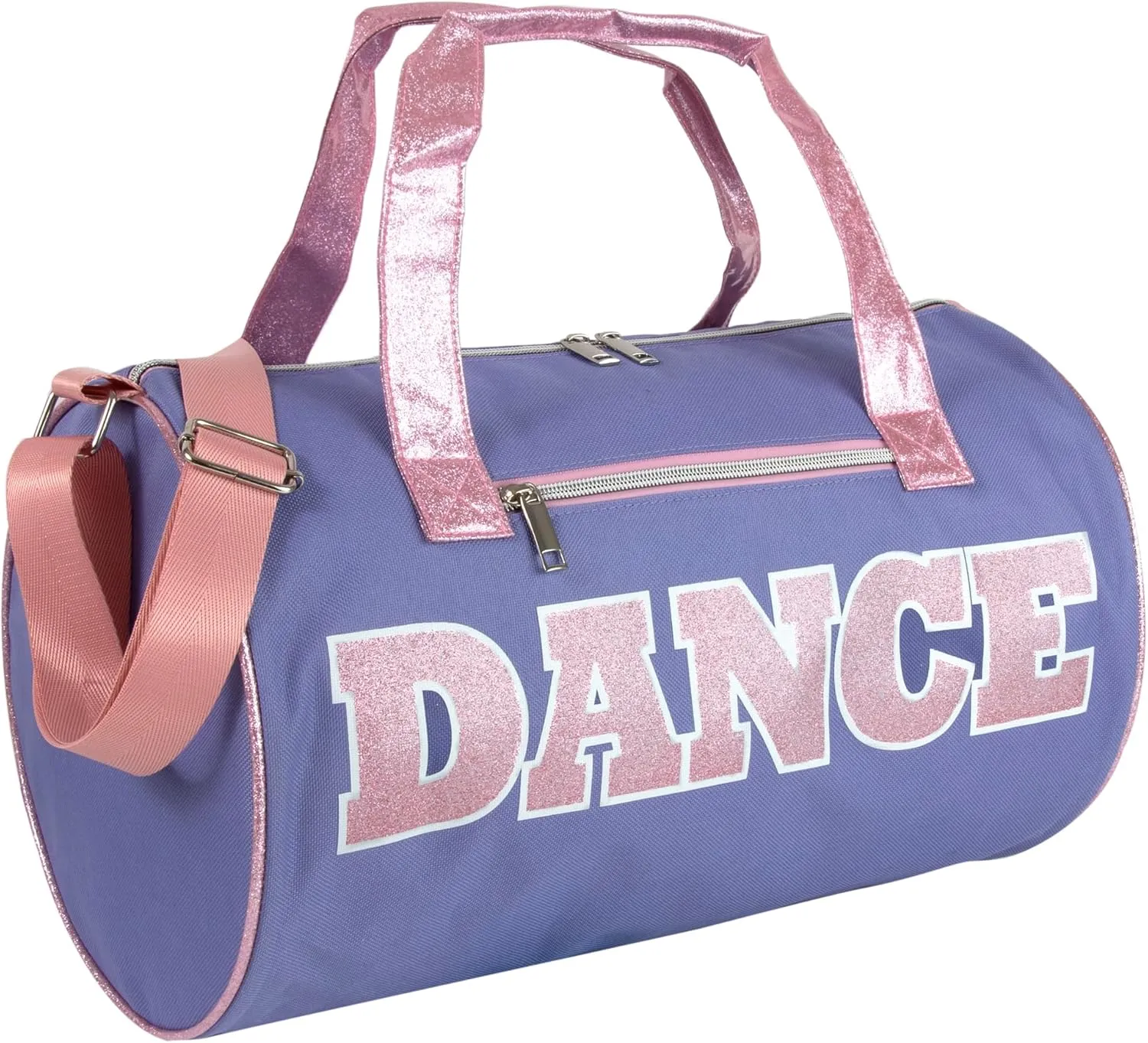 Dance Duffle Bags for Dancers, Girls, Teens, and Student Athletes, Fun Dance Workout Duffel Bag for Girls and Boys (Purple/Pink)
