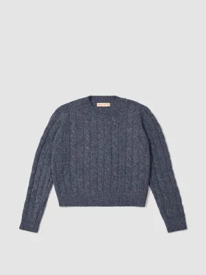 Derby grey Carrow cable crewneck