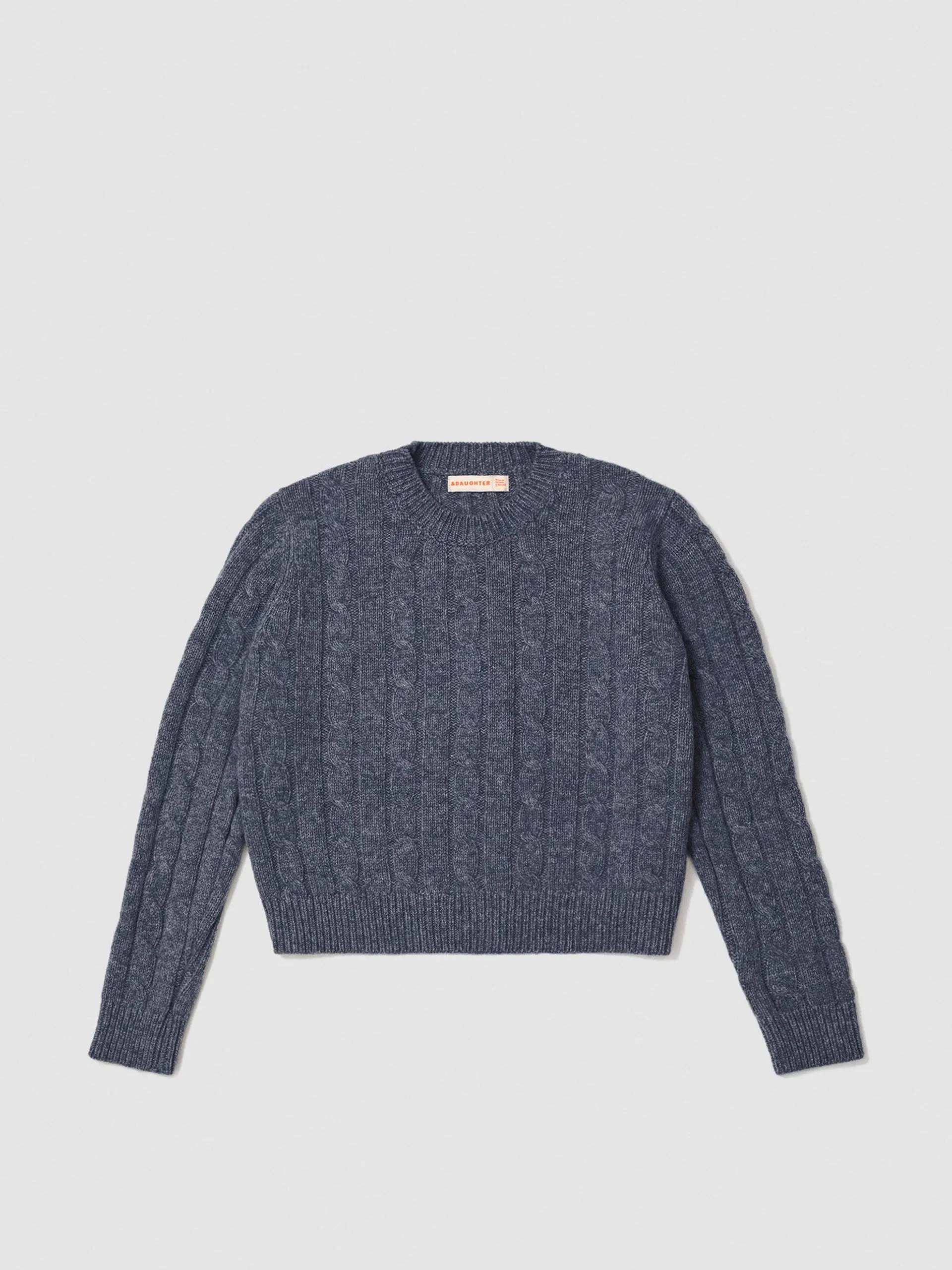 Derby grey Carrow cable crewneck