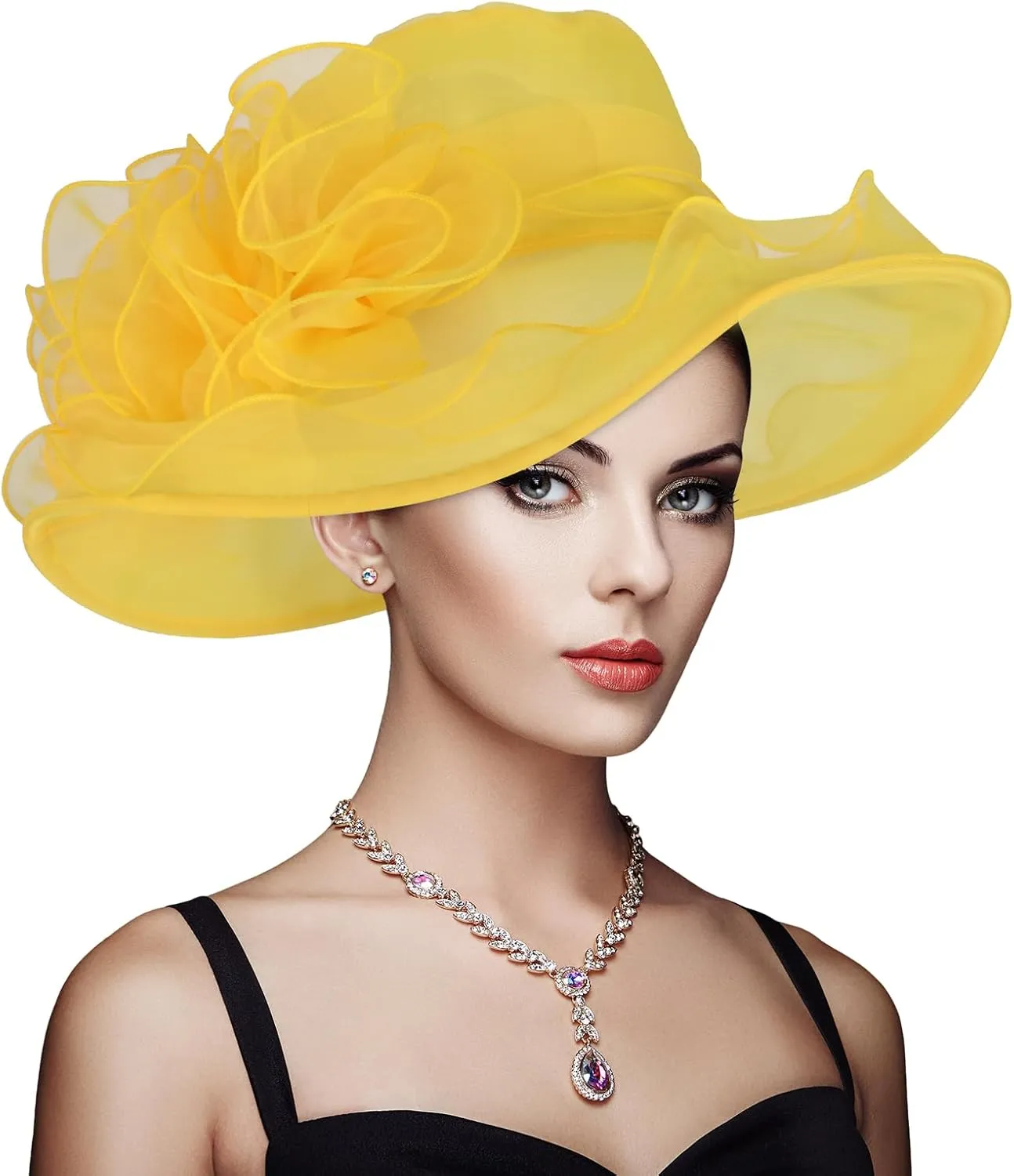 Derby Hats for Women 2025 Equestrian Derby Tea Party Fascinators Wide Brim