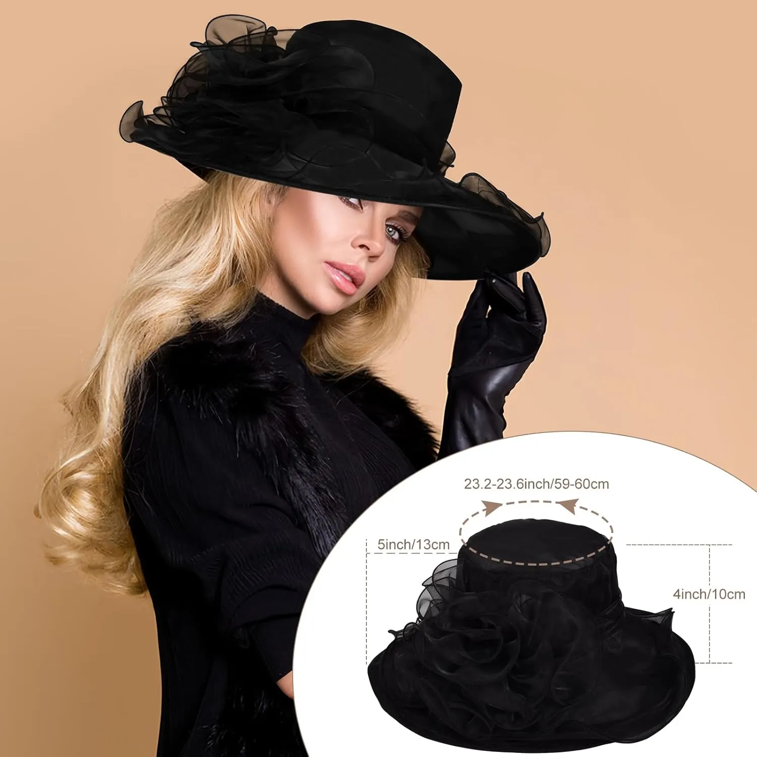 Derby Hats for Women 2025 Equestrian Derby Tea Party Fascinators Wide Brim