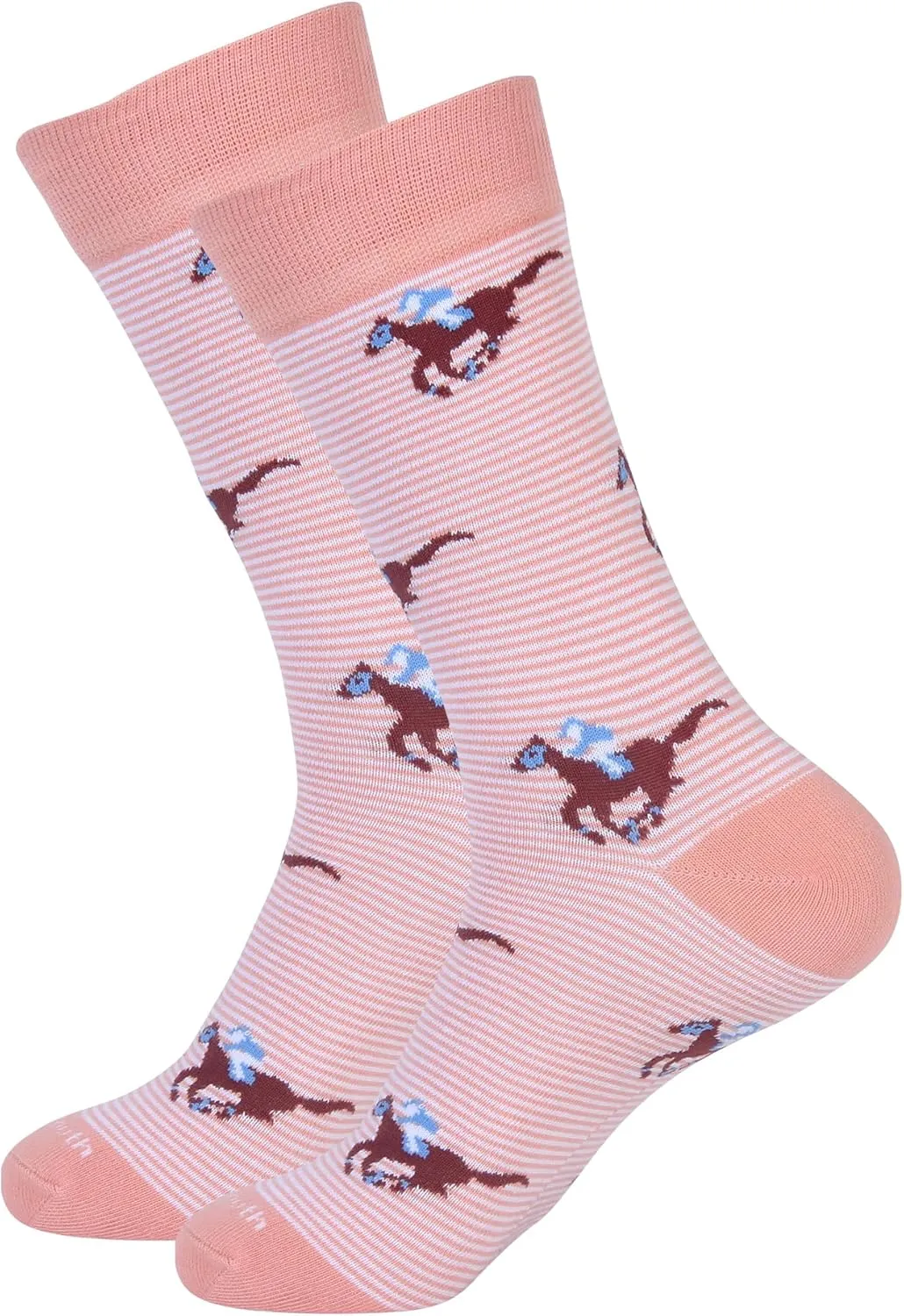 Derby Horse Racing Mint Julep Socks, Gifts, and Apparel (Blend, Coral Stripe Raceday Socks)