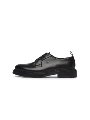 Derby in Pelle Liscia con Suola in Eva Nero