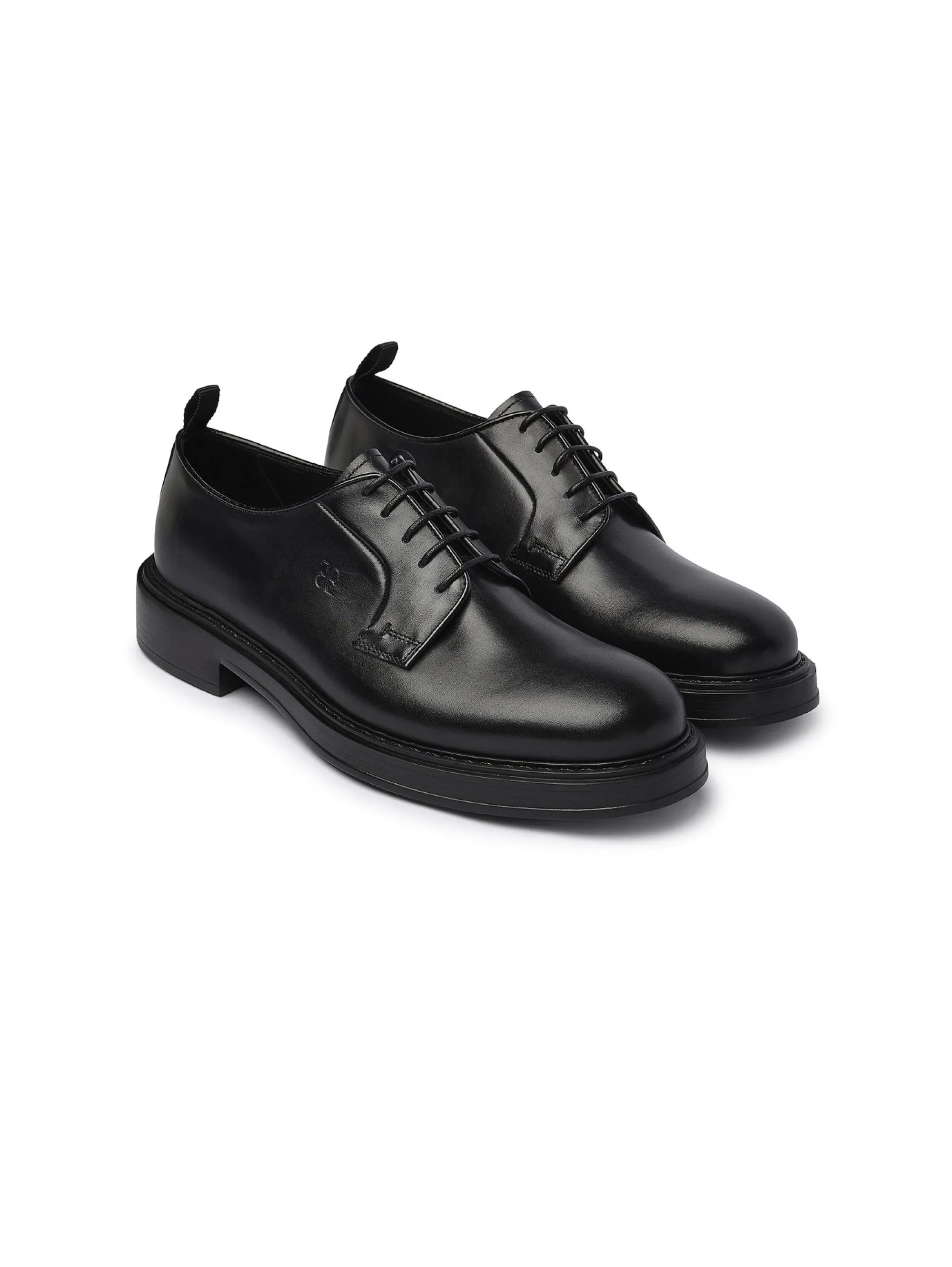 Derby in Pelle Liscia con Suola in Eva Nero