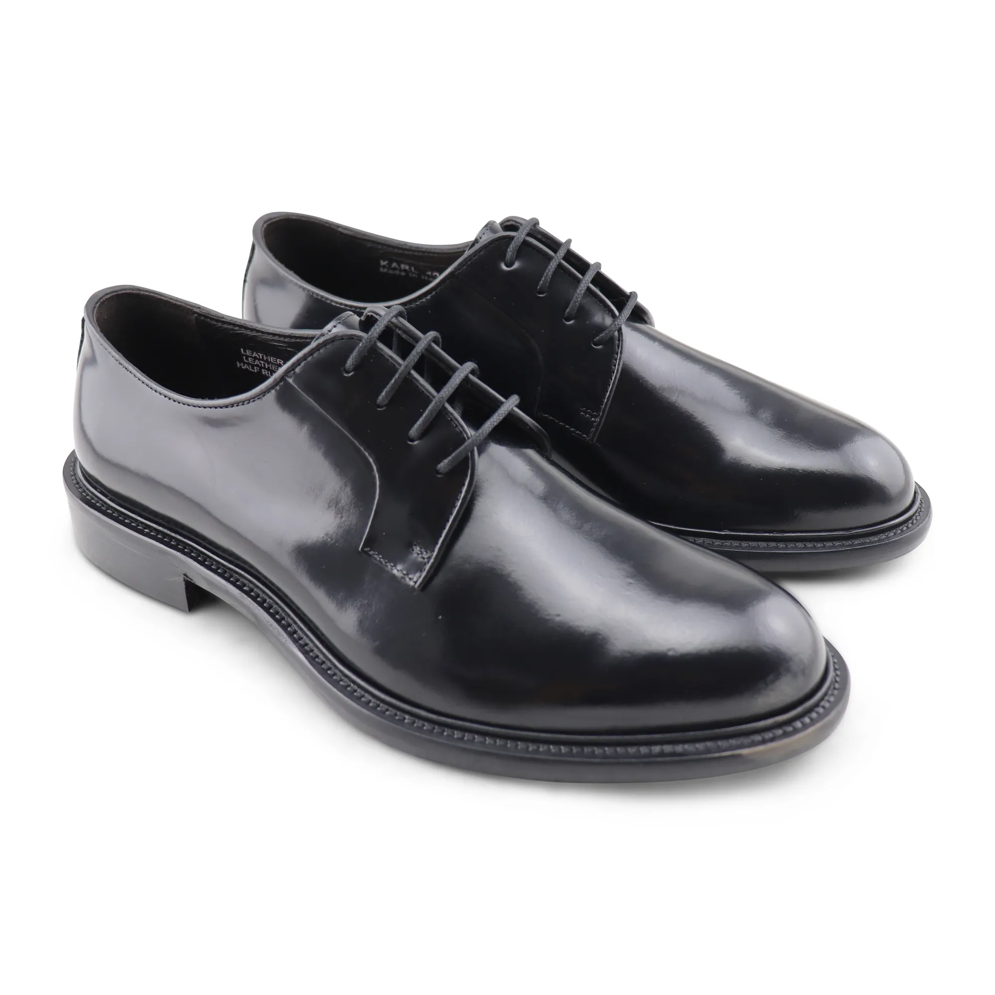 Derby nero in pelle spazzolata