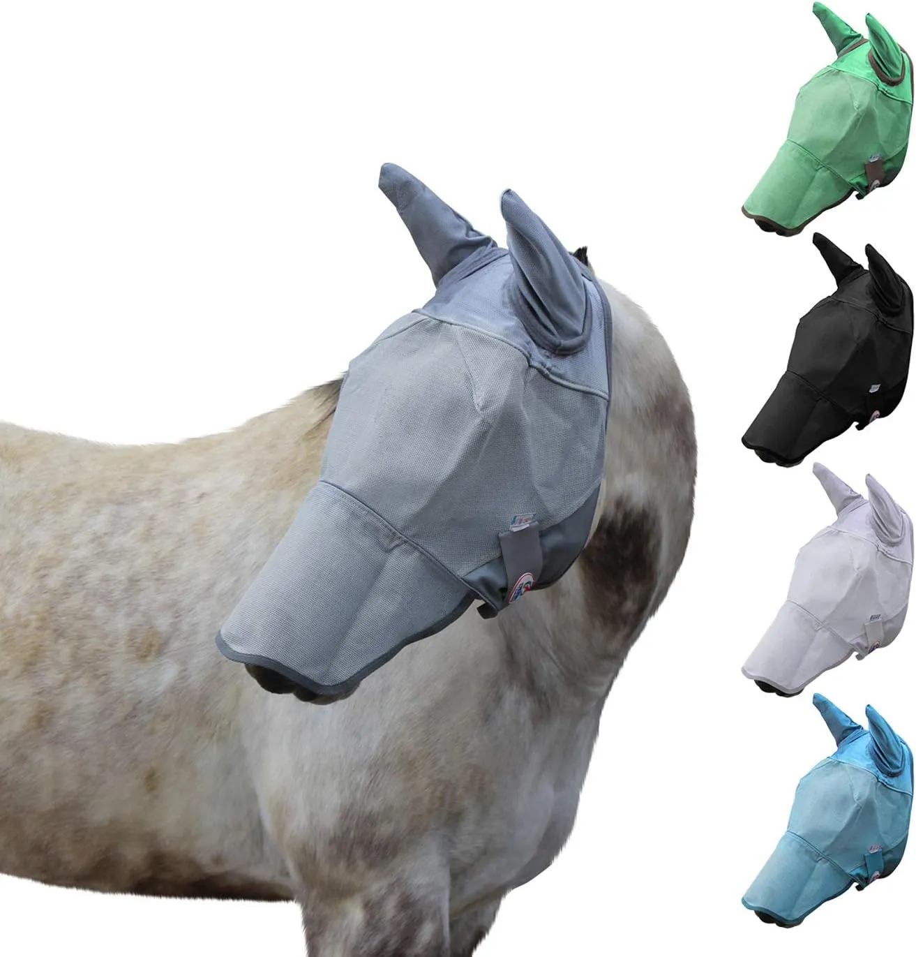 Derby Originals Reflective Fly Mask with One Year Warranty - with Ears and Nose Cover