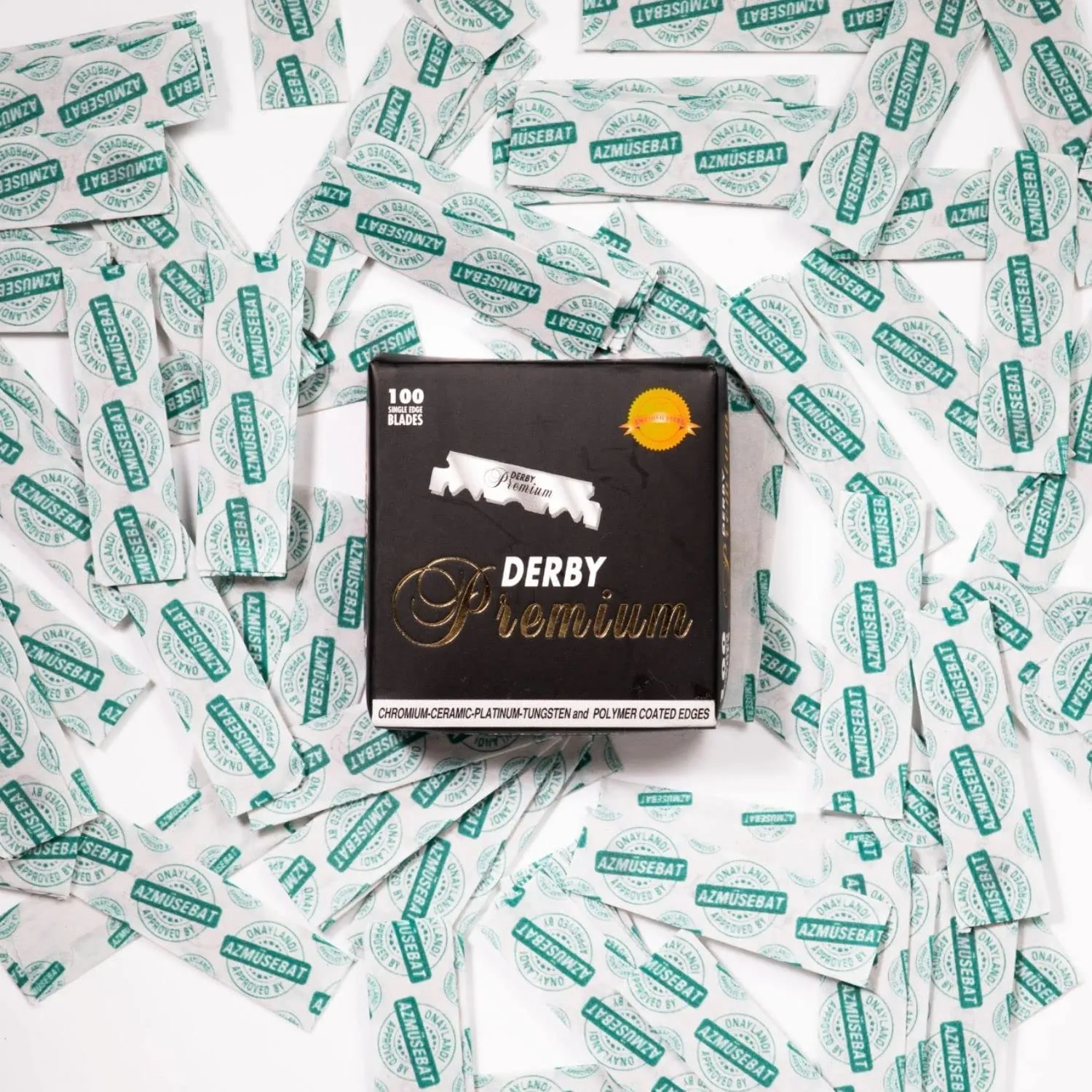 Derby Premium Single Edge Razor Blades, Ultra Sharp, Chromium - Ceramic - Platinum - Tungsten and Polymer Coated Edges (10)