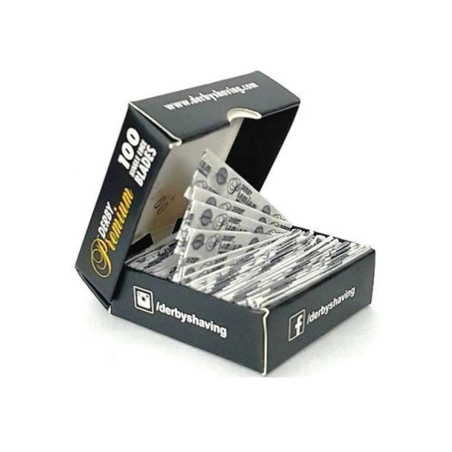 Derby Premium Single Edge Razor Blades, Ultra Sharp, Chromium - Ceramic - Platinum - Tungsten and Polymer Coated Edges (10)