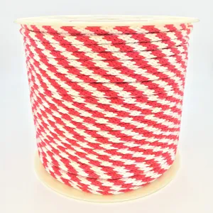 Derby Rope 1/2" x 300' Solid Braid Multifilament Utility Propylene Rope, All Purpose MFP, Soft Touch Equestrian Derby Rope, Cord for Crafts Sports, Landscaping, Horse Tack, Pets & Décor, Red and White