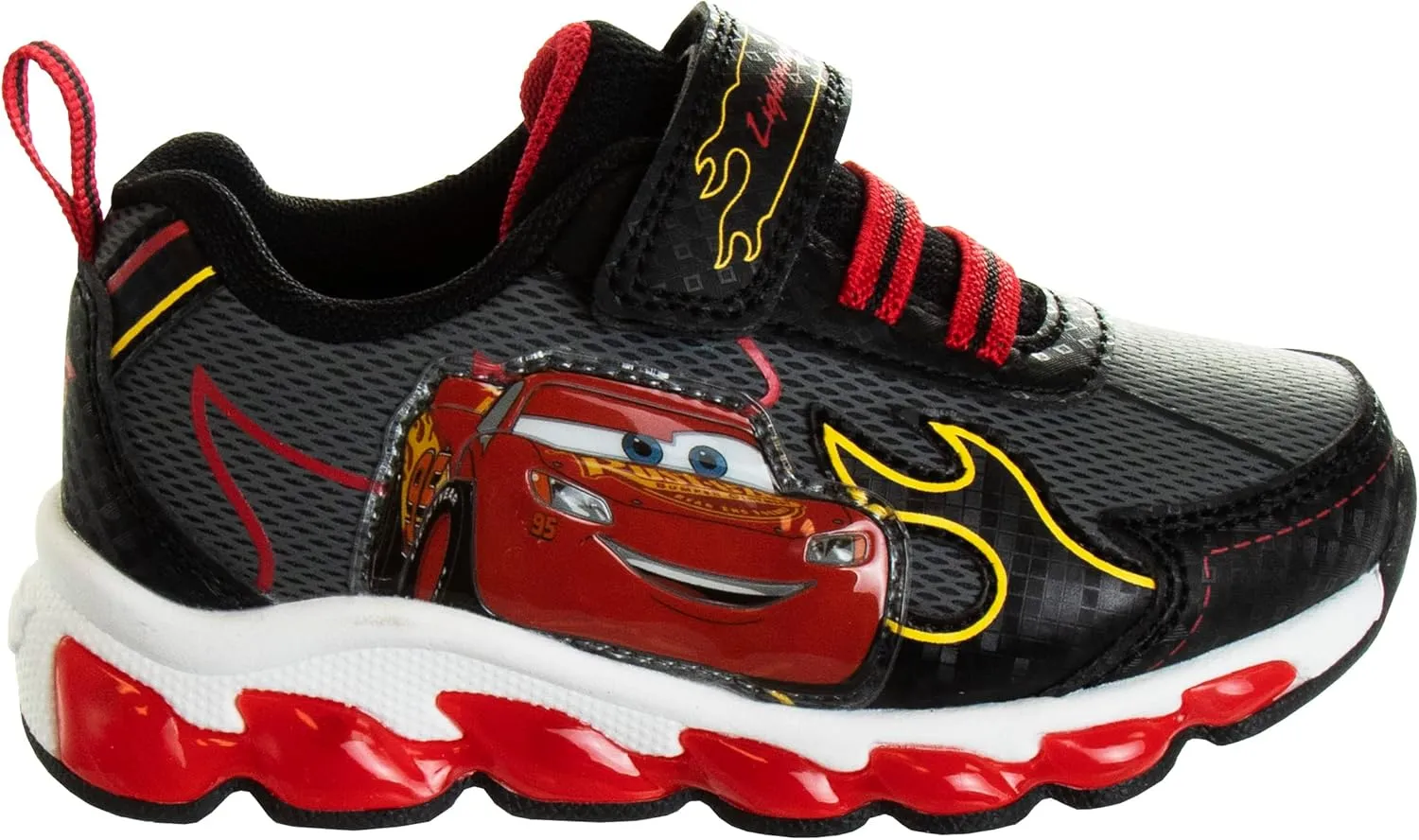 Disney Pixar Cars Boys Black/Red Lighted Sneaker (Toddler/Little Kid)