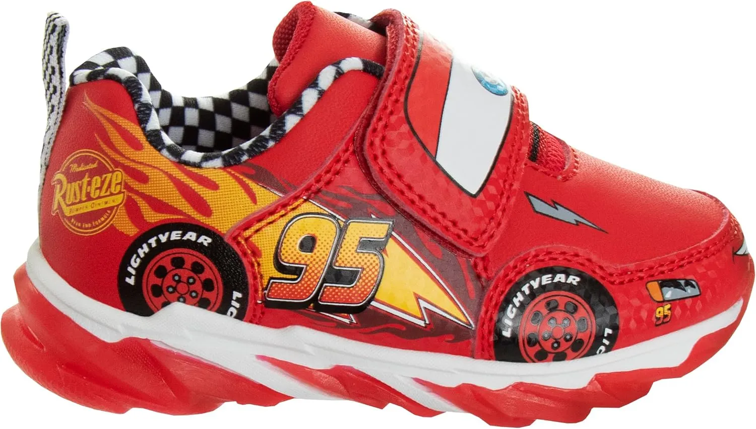 Disney Pixar Cars Boys Black/Red Lighted Sneaker (Toddler/Little Kid)