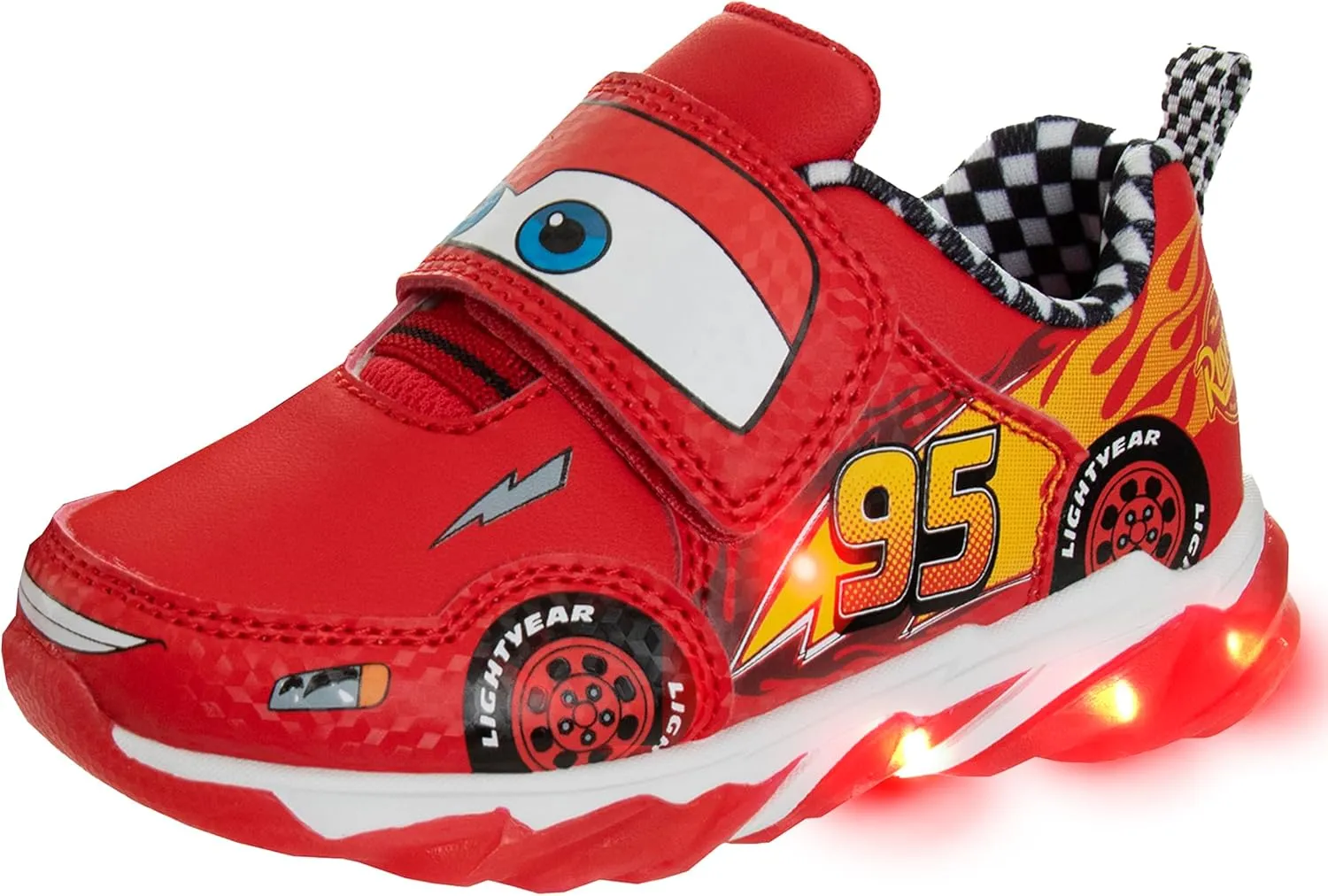 Disney Pixar Cars Boys Black/Red Lighted Sneaker (Toddler/Little Kid)