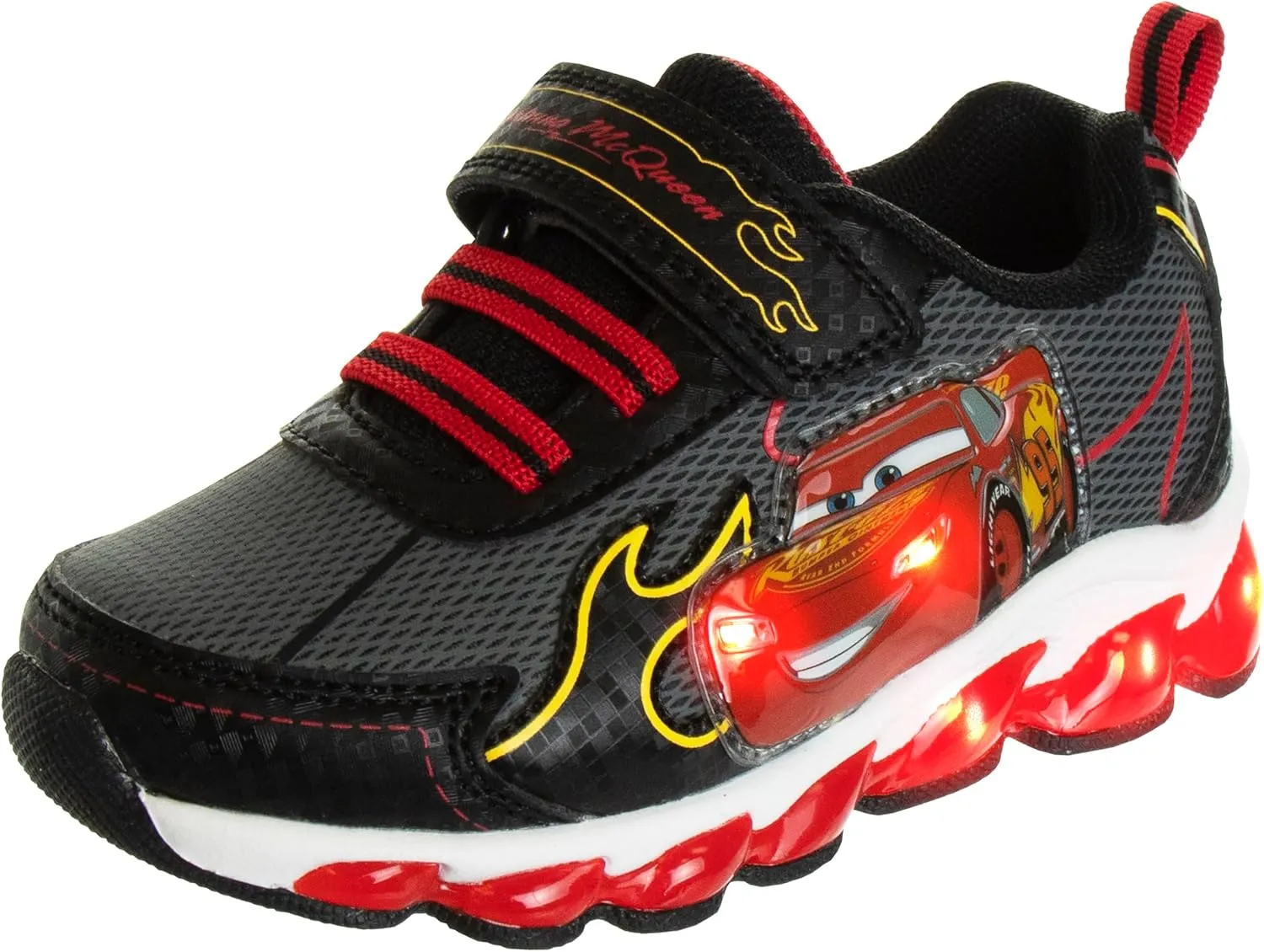 Disney Pixar Cars Boys Black/Red Lighted Sneaker (Toddler/Little Kid)