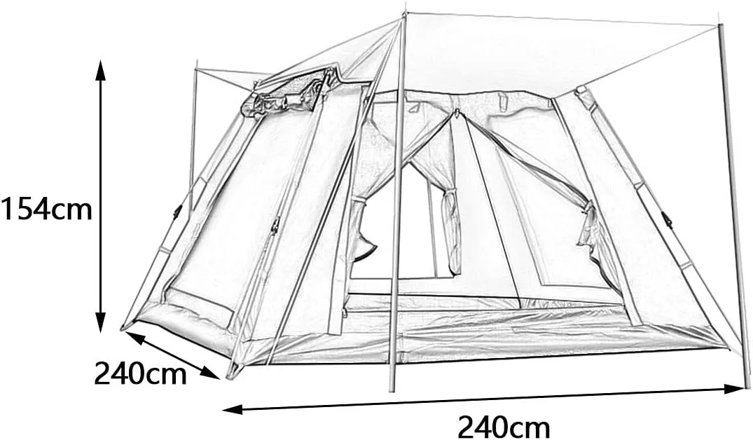 Dome Camping Tent 3-5 Person 4 Season Double Layers Waterproof Anti-UV Windproof Tents Family Outdoor Camping Tent