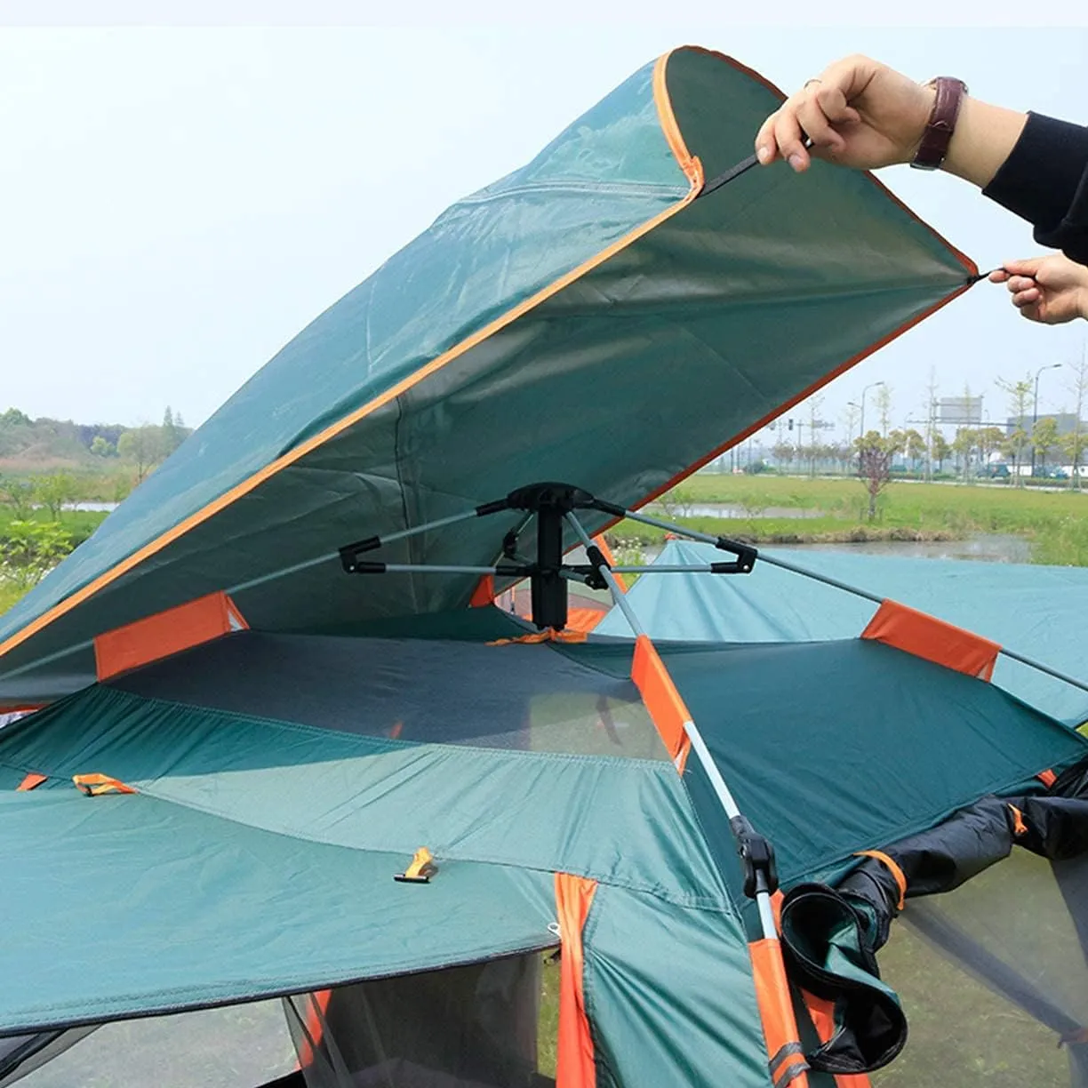 Dome Camping Tent 3-5 Person 4 Season Double Layers Waterproof Anti-UV Windproof Tents Family Outdoor Camping Tent
