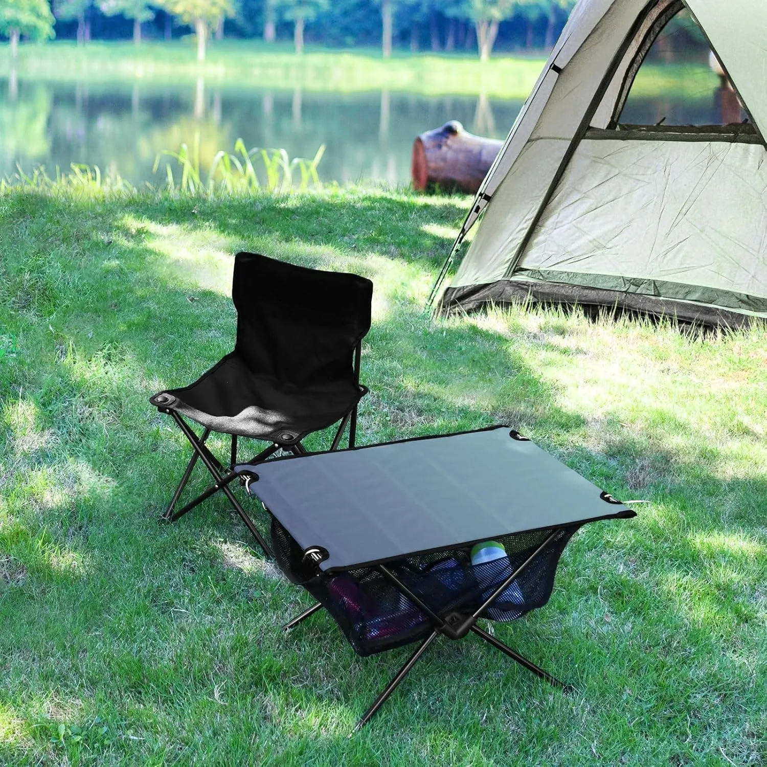 DOMIKING Blue Gradient Portable Camping Table Folding Picnic Tables with Carrying Storage Bag Beach Table for Camp Travel Beach 23.6 * 15.6 * 15 in