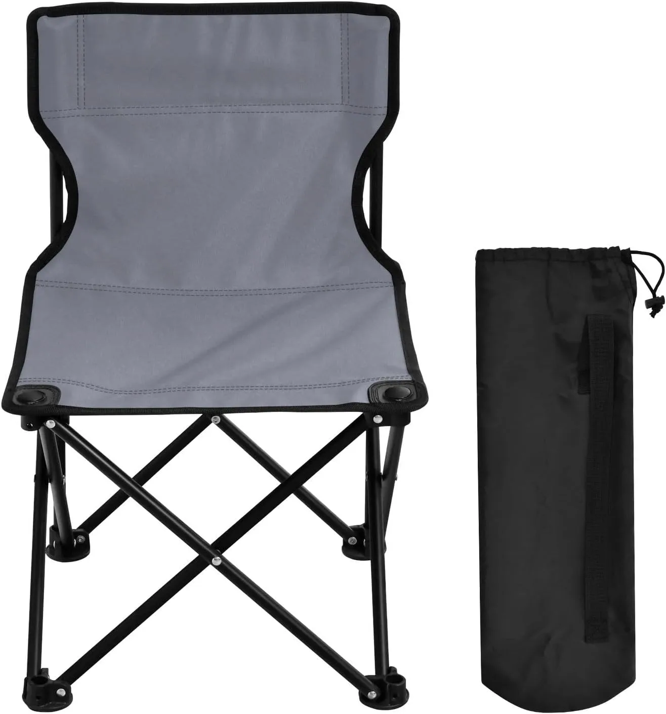 DOMIKING Grey Kids' Portable Camping Chairs for Outdoor Beach Chairs with Carry Bag Folding Chair for Camping Beach Picnic