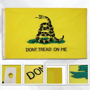 Don't Tread on Me Gadsden (Yellow) Embroidered Flag 3x5ft