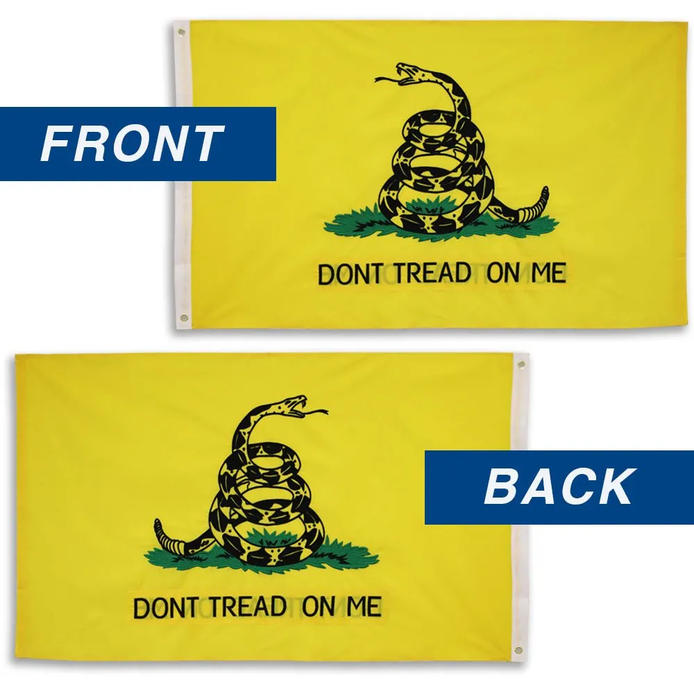 Don't Tread on Me Gadsden (Yellow) Embroidered Flag 3x5ft