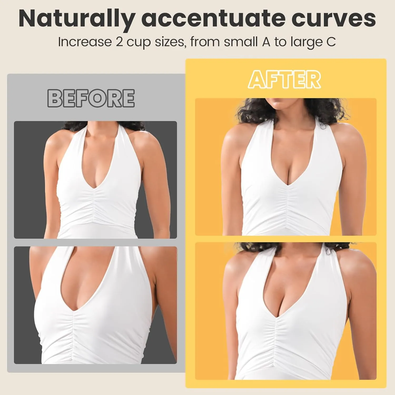 Double Sided Sticky Bra Inserts Reusable Push Up Lift Self Adhesive Bra Pads for Bikini Swimsuit Sports Strapless Bra