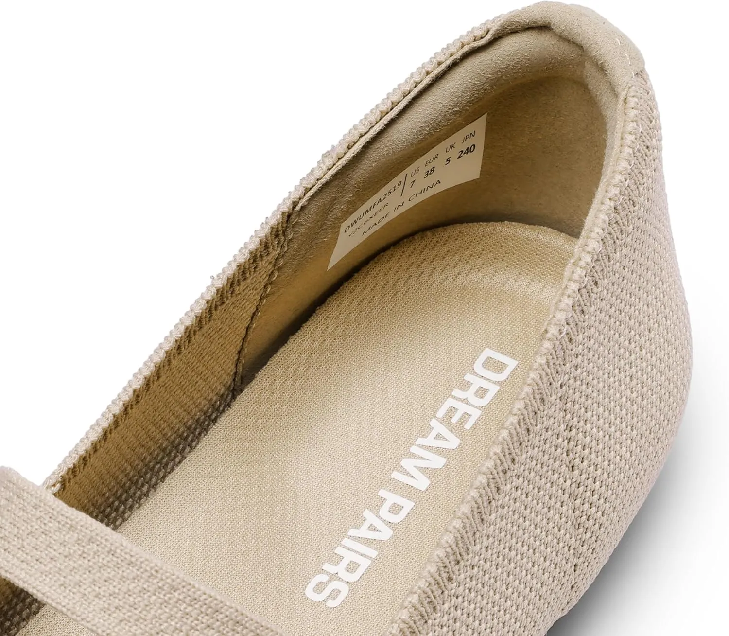 DREAM PAIRS Women's Mary Jane Ballet Flat Shoes Dressy Foldable Knit Flats with Arch Support Comfortable for Casual Work Office