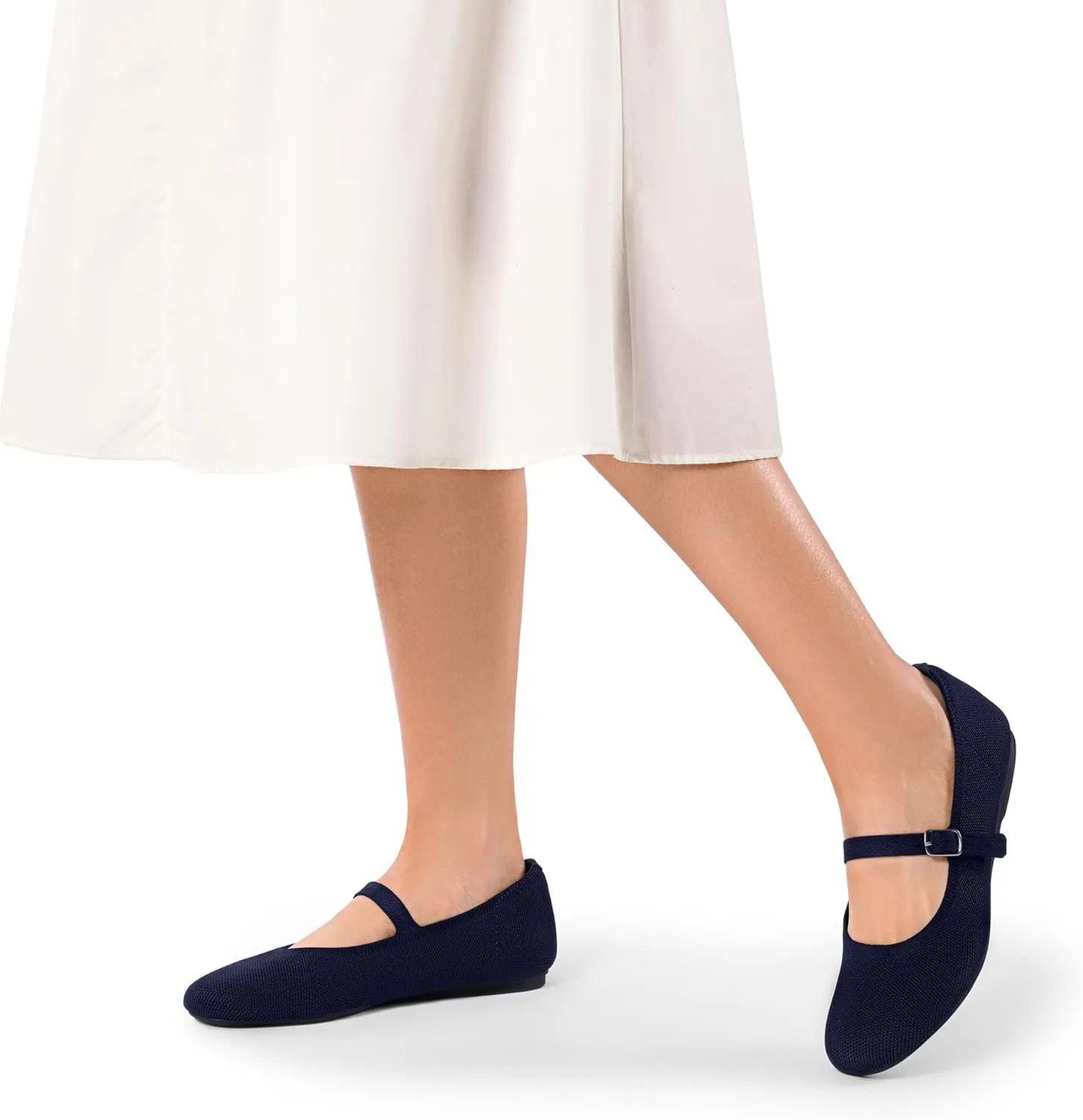 DREAM PAIRS Women's Mary Jane Ballet Flat Shoes Dressy Foldable Knit Flats with Arch Support Comfortable for Casual Work Office