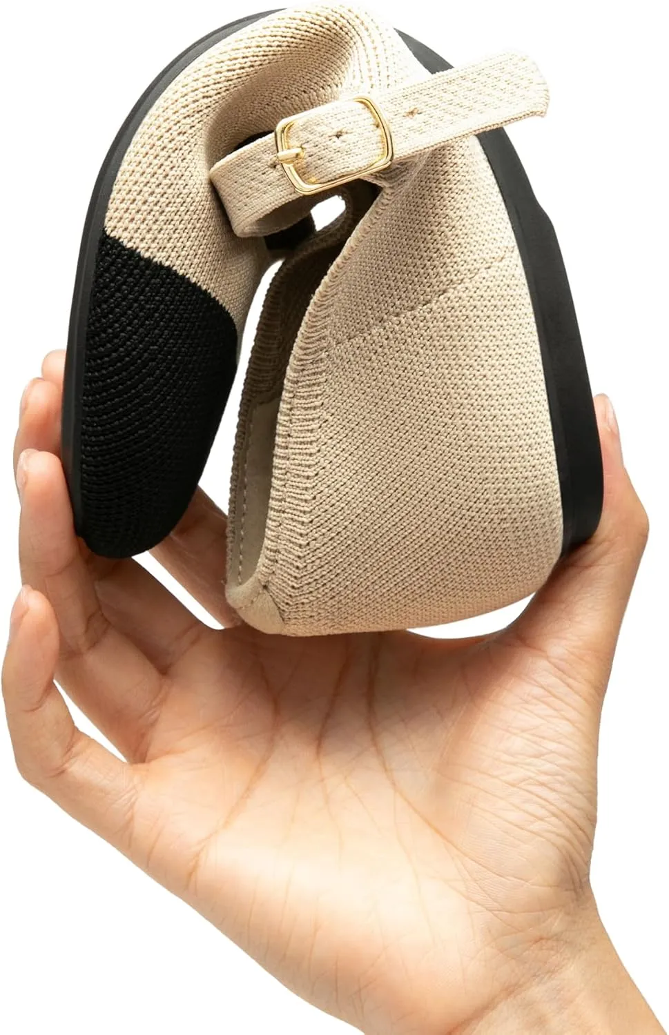 DREAM PAIRS Women's Mary Jane Ballet Flat Shoes Dressy Foldable Knit Flats with Arch Support Comfortable for Casual Work Office