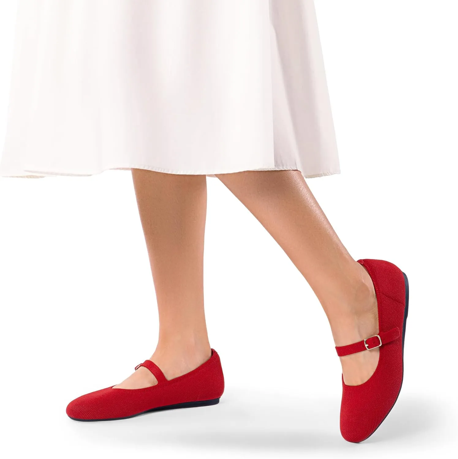 DREAM PAIRS Women's Mary Jane Ballet Flat Shoes Dressy Foldable Knit Flats with Arch Support Comfortable for Casual Work Office