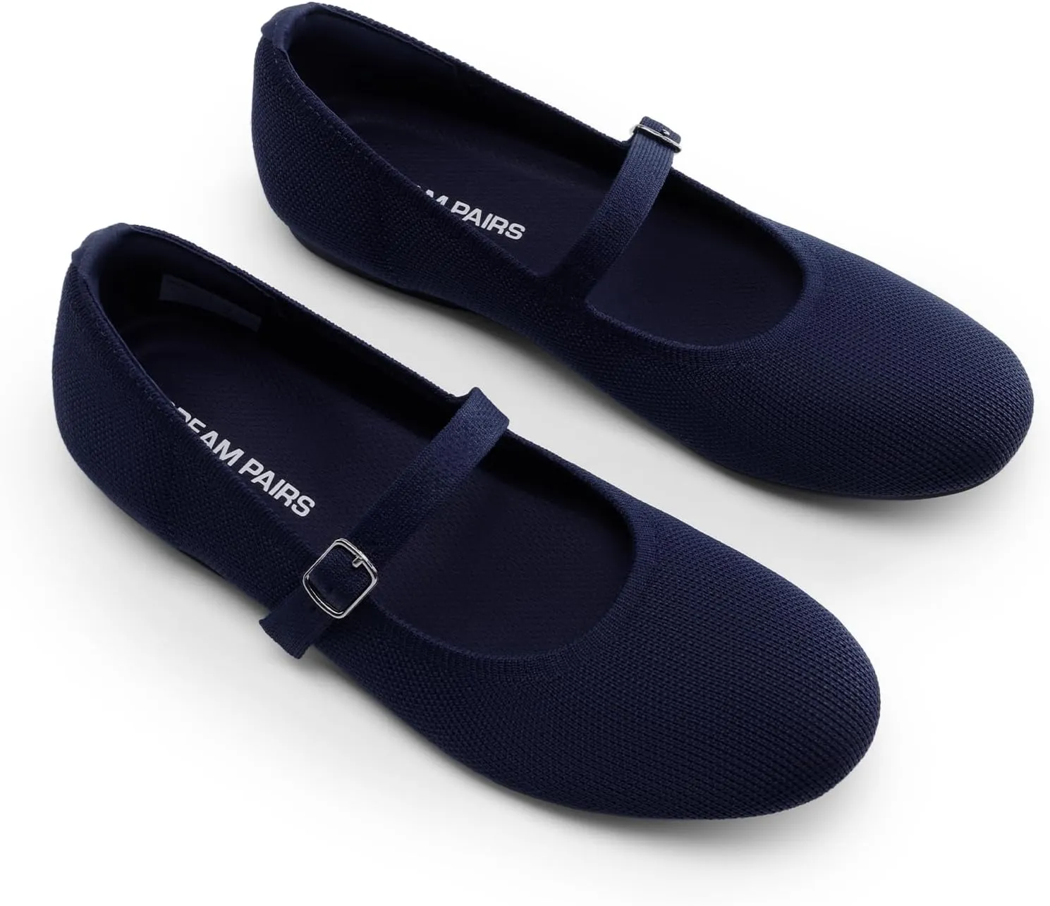 DREAM PAIRS Women's Mary Jane Ballet Flat Shoes Dressy Foldable Knit Flats with Arch Support Comfortable for Casual Work Office