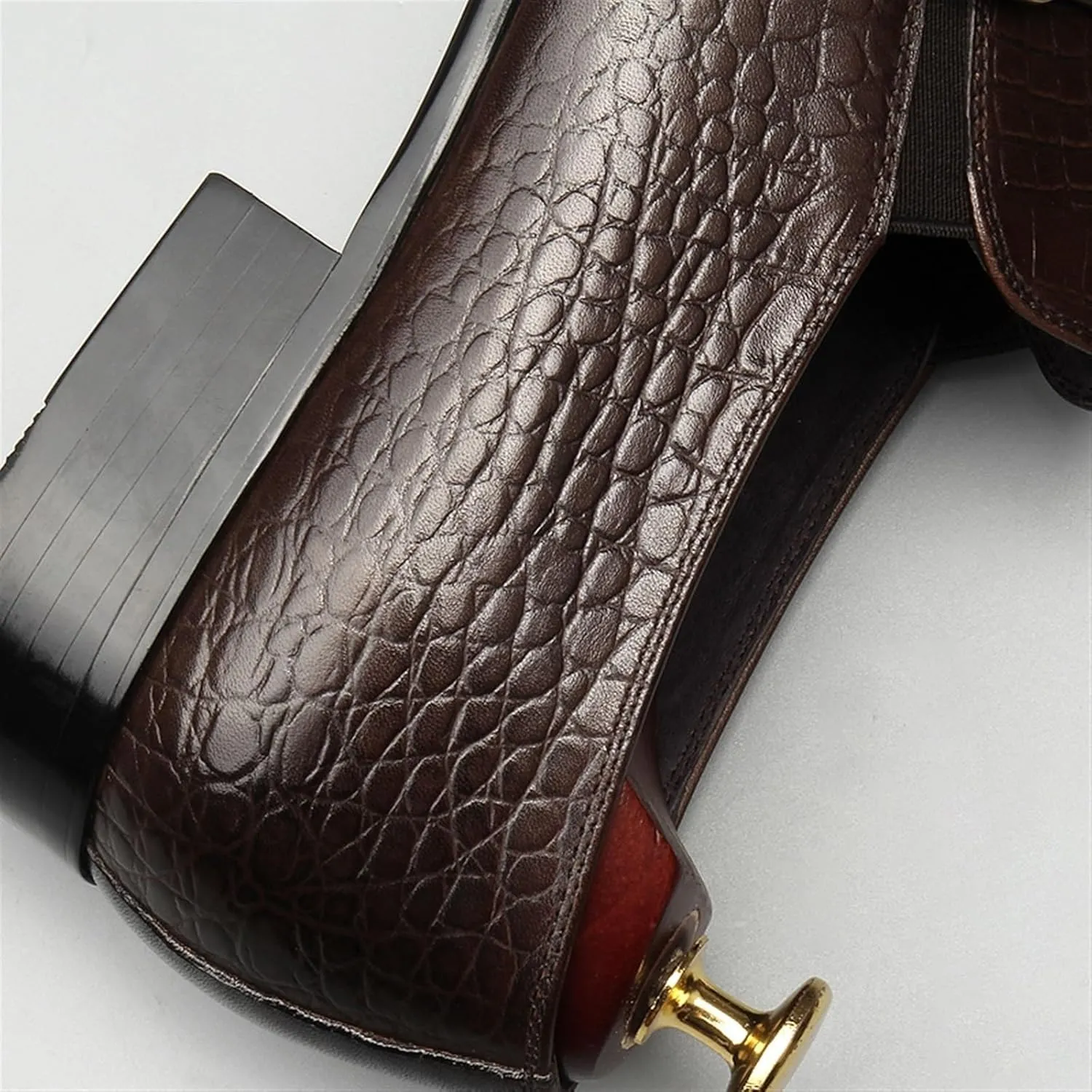 Dress Shoes for Men Men’s Dress Shoes Breathable Slip-On Genuine Leather Oxford with Crocodile Pattern