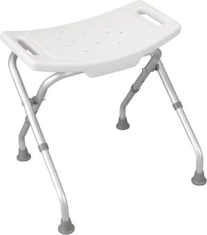 Drive Medical 12486 Folding Shower Chair, Bath Bench with Drainage Holes and In-Seat Handles, Supports Users Up To 300 Pounds, White